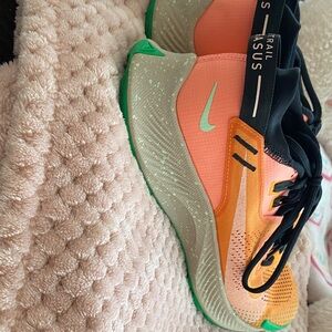 Nike Trail Pegasus Shoes in Orange and Mint